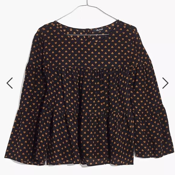 Madewell silk heart tiered top XS - Picture 2 of 9